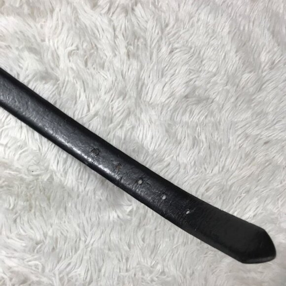 Dark Chocolate Croc Embossed Patent Leather Brushed Silver Metal Buckle Belt - Picture 7 of 9